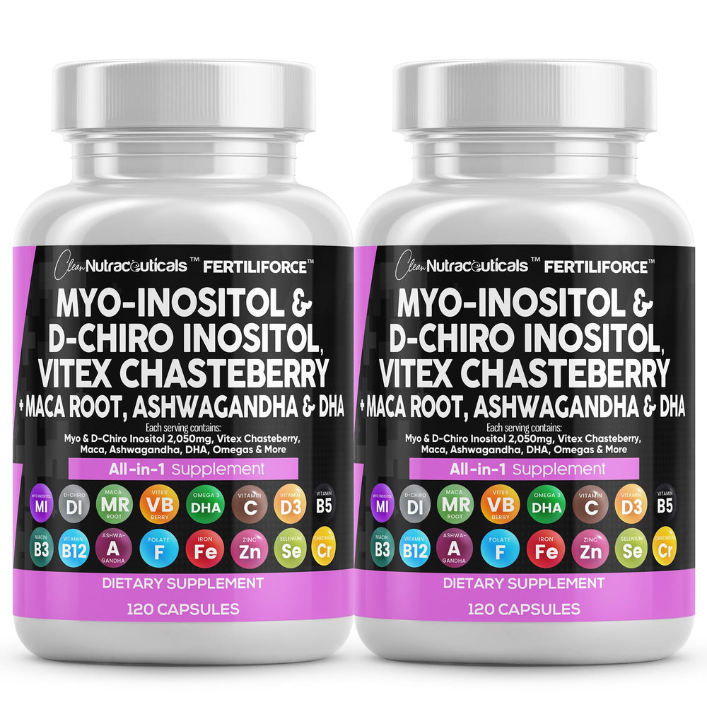 Front view of Myo-Inositol and D-Chiro Inositol 2050mg 40:1 bottle