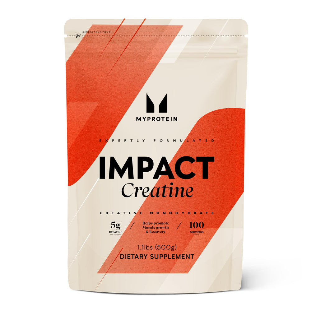 Myprotein Creatine Monohydrate Powder bottle label showing 100 servings