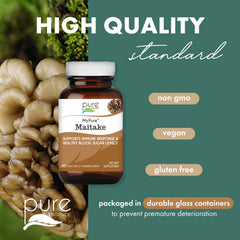 Immune support concept with Maitake mushroom supplement imagery