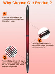 MYR nail art brush 9mm for elegant curves and precise grids.