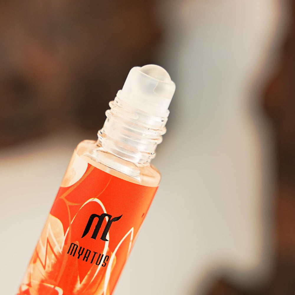 MYRTUS subtle sillage for day or night wear shown with rollerball.