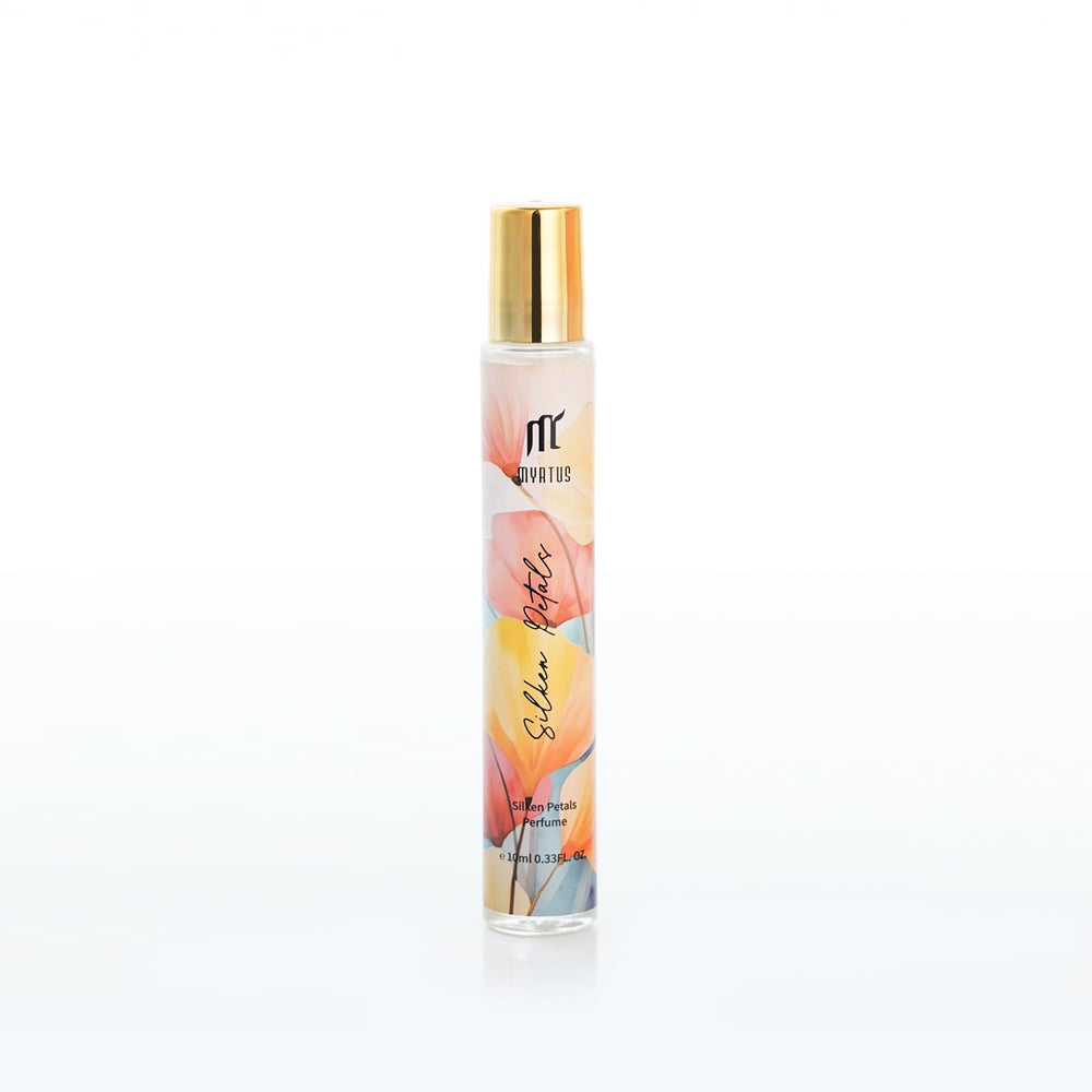 Myrtus compact roll-on perfume shown with everyday use.