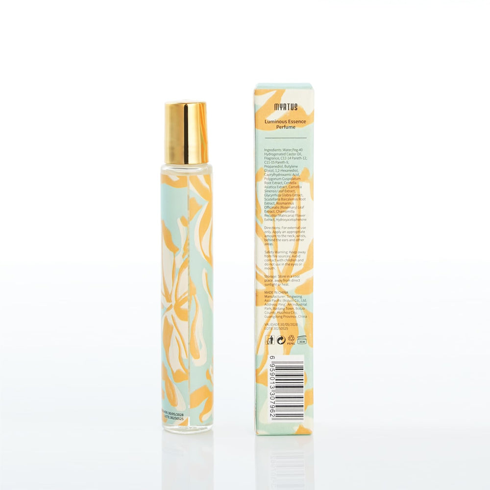 MYRTUS perfume roll-on application on skin demonstrates quick fragrance transfer.