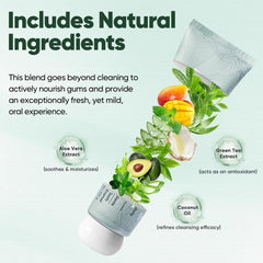 Plant-based ingredients including coconut oil and tea tree extract