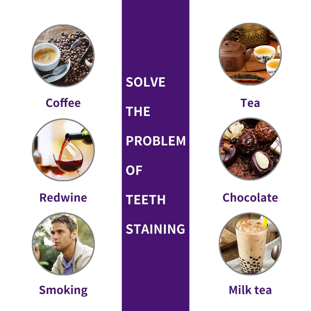 Person brushing with MySmile Purple Toothpaste