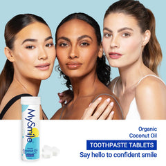 Bright, fresh smile after using MySmile toothpaste tablets