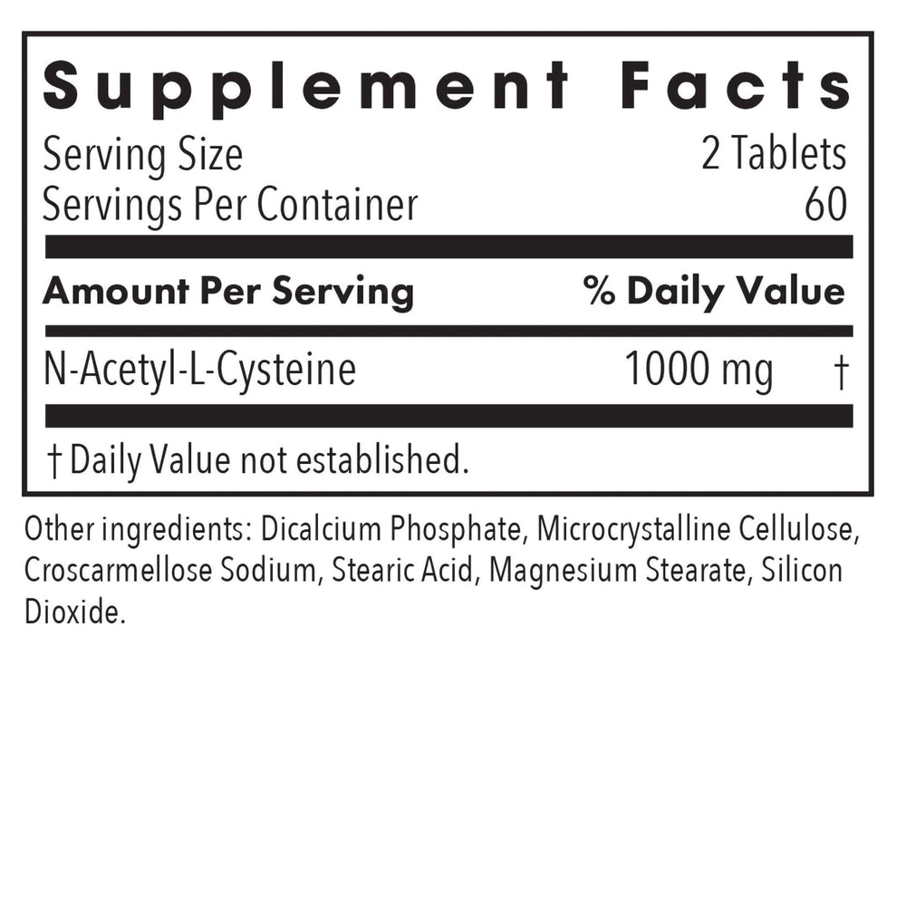 N-Acetyl-L-Cysteine 500 mg per tablet illustrated