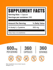 Close-up of NAC 600mg capsule