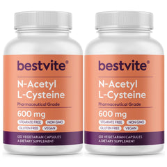 N-Acetyl L-Cysteine 600mg NAC bottle with 120 vegetarian capsules