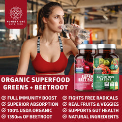 Organic greens ingredients including alfalfa, spirulina and barley grass used in N1N tablets