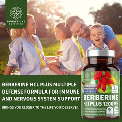 60 servings per bottle infographic for N1N Berberine Plus