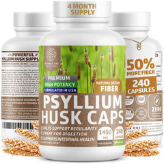 N1N Premium Psyllium Husk Capsules bottle with 240 capsules