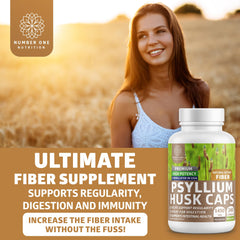 Close-up of psyllium husk capsule