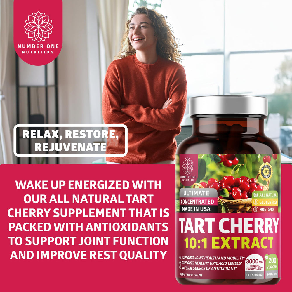 Nutrition facts panel for Tart Cherry Extract Capsules
