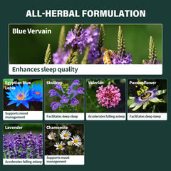 Herbal blend featuring Blue Vervain, Skullcap, Valerian, Passionflower and Lavender