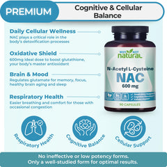 Close-up of NAC-600 mg capsules