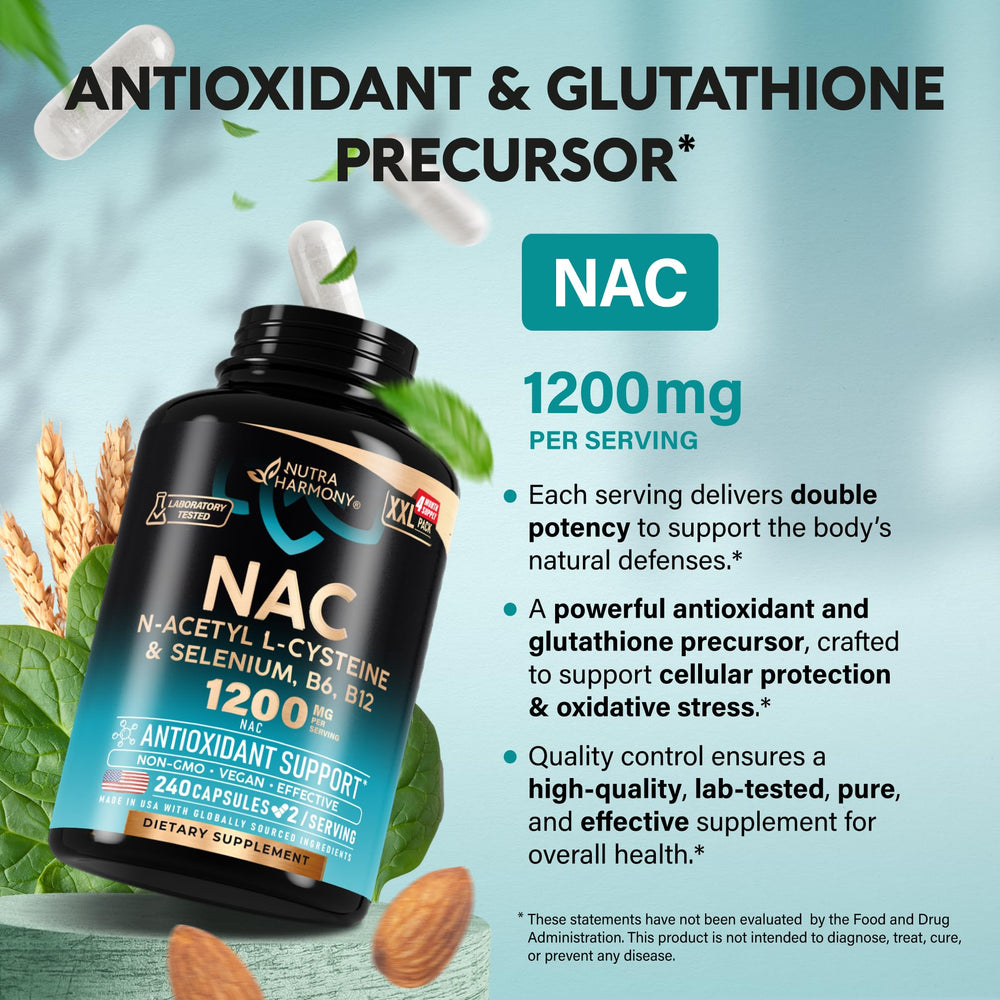 NAC capsule close-up showing 600 mg per capsule