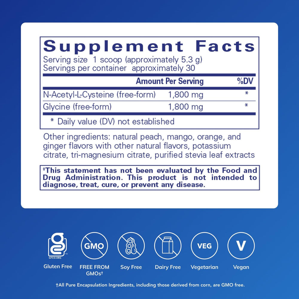 Serving scoop of NAC and glycine immune support powder
