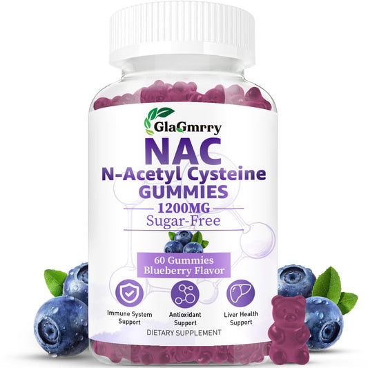 Bottle of NAC Gummies 1200mg with 60-count label