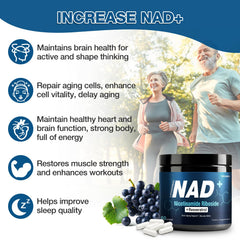 NAD+ supplement ingredients label highlighting NR and Resveratrol (image 3)