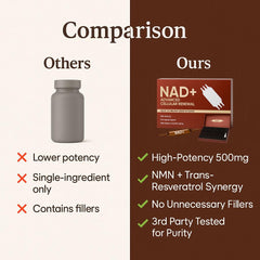 Graphic highlighting brain health and focus benefits of NAD Advanced Cellular Renewal
