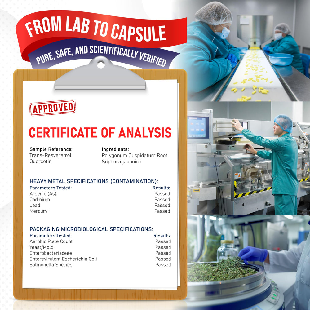 cGMP-certified facility seal on supplement packaging