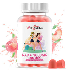 NAD+ Gummies peach flavor – gluten-free vegan badge