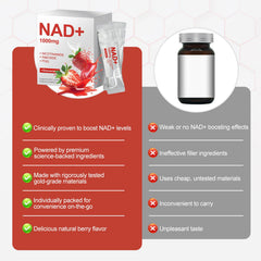 Berry flavor NAD+ liquid bottle emphasizing taste