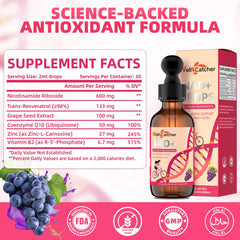 CoQ10 and vitamin B2 included in NAD+ liquid formula