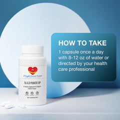 NAD+ Power Up Liposomal supplement bottle on a clean background