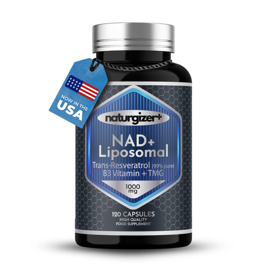 Nad+ Resveratrol supplement bottle with 120 capsules