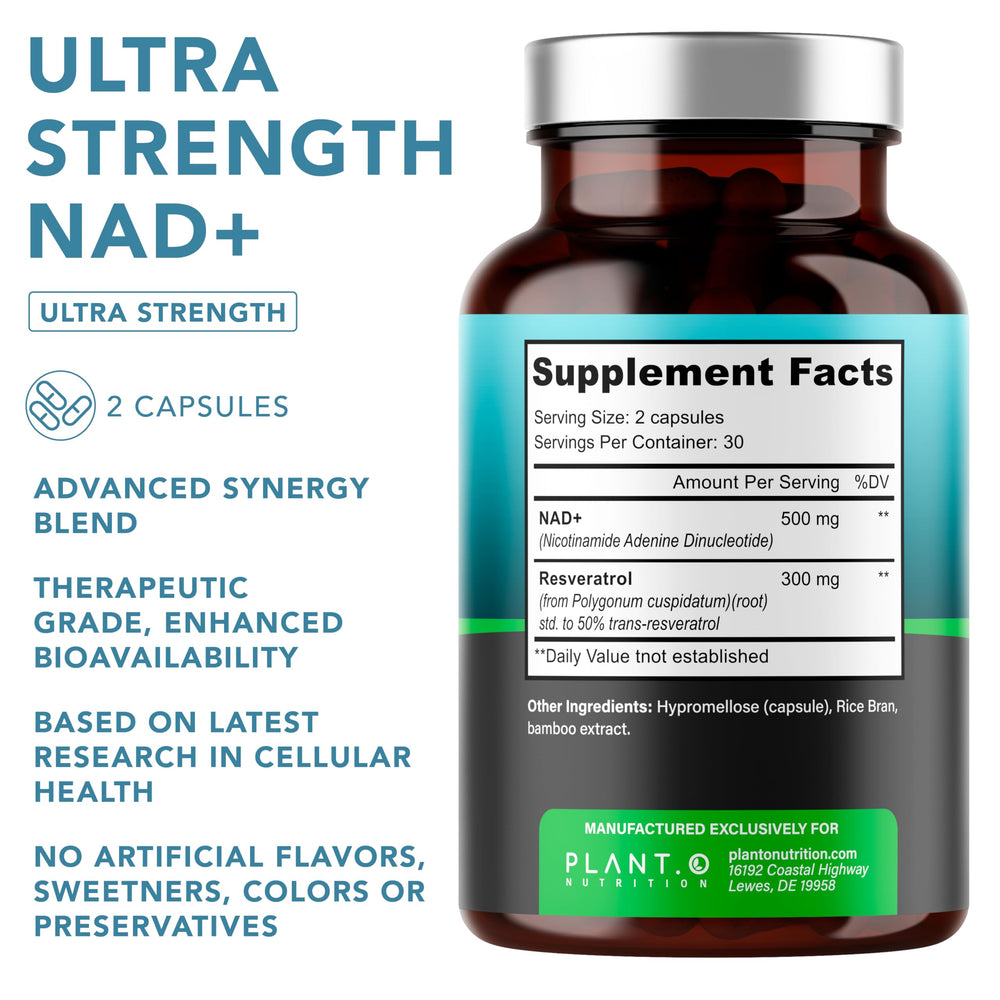 Close-up of NAD+ supplement capsules