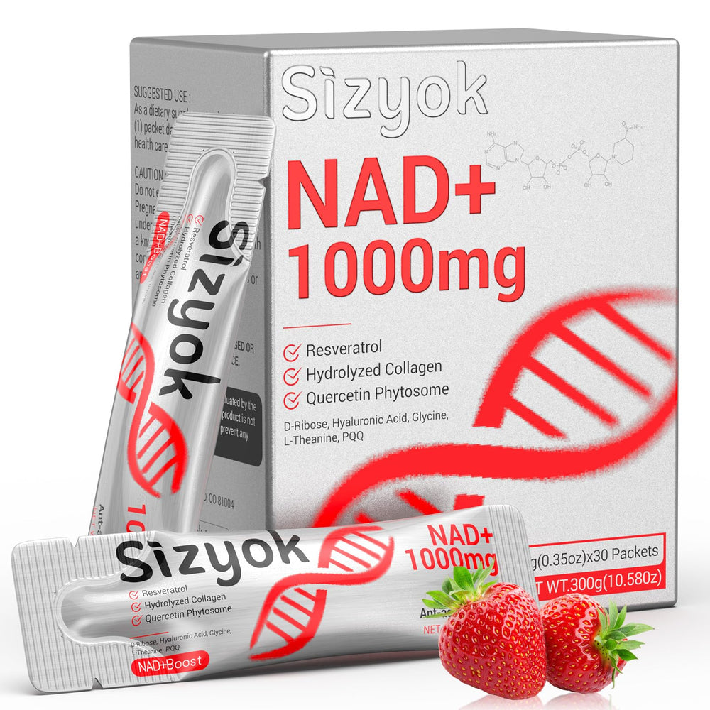 NAD+ 1000mg liquid supplement bottle with high absorption formulation