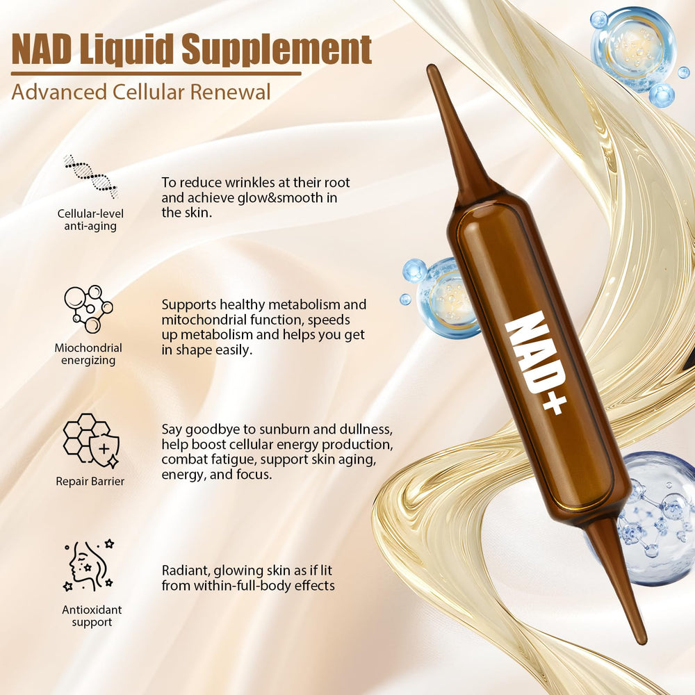 Close-up of NAD+ Advanced Cellular Renewal 1200mg liquid supplement bottle - image 2