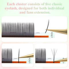 NAGARAKU 5D flora lashes bundle with a gathered base for natural adhesion.