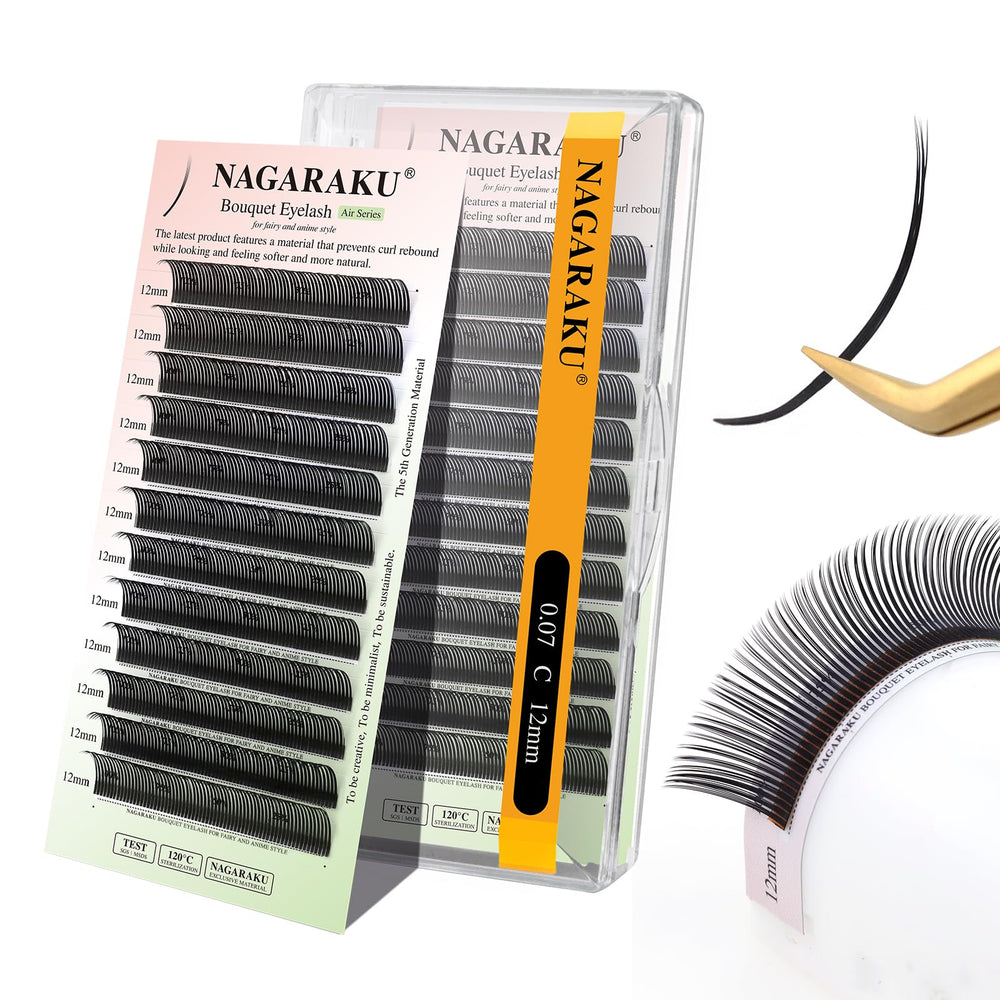Nagaraku Bouquet 5D Flower Spikes lashes for natural volume.