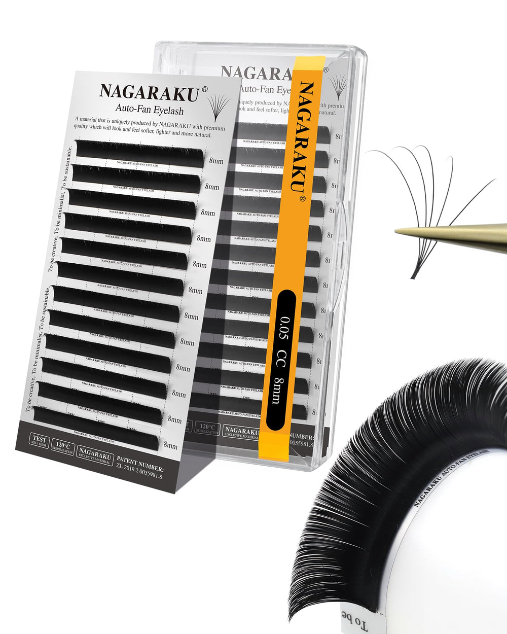 NAGARAKU Easy Fan eyelash extensions provide lightweight natural volume.