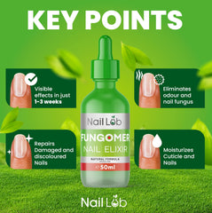 Nail Lab Toenail Fungus Treatment Pen brush tip highlights precise coverage for damaged nails.