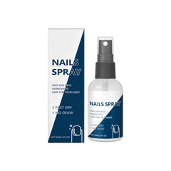 Nails Spray fast-drying bottle demonstrates quick, residue-free nail care.