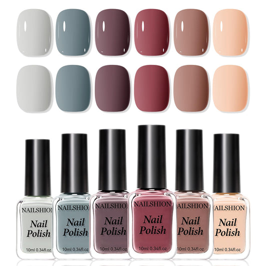 Nailshion Nude Grays dusty rose polish for timeless daily elegance.