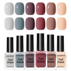 Nailshion Nude Grays dusty rose polish for timeless daily elegance.