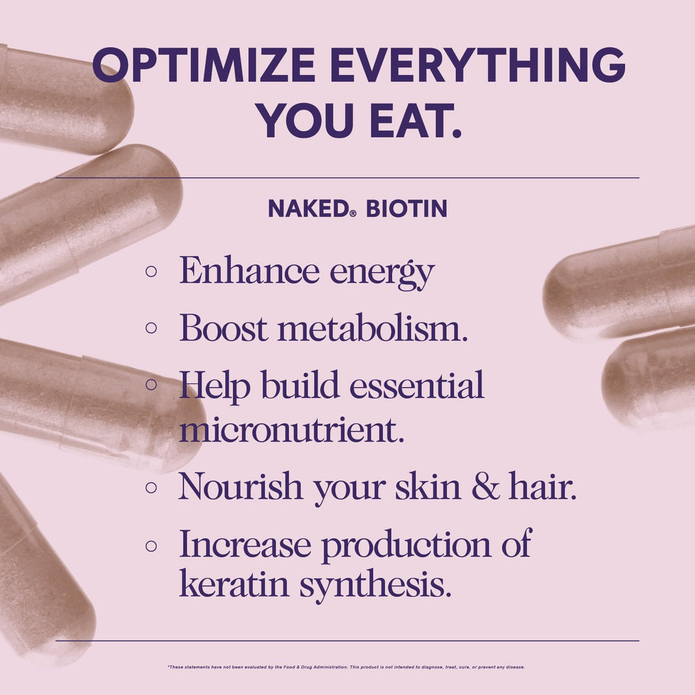 Biotin 10,000mcg label and capsule details