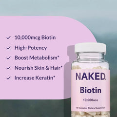 Vegan, non-GMO, gluten-free Naked Biotin supplement