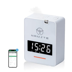 Namste Waterless Diffuser front view illustrates compact design for living spaces.