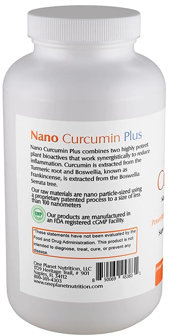 Graphic showing nano-curcumin particle size of 1-100 nm for high absorption