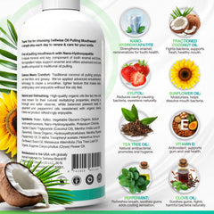 USA-made mouthwash packaging with organic branding