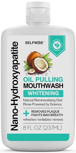 Front view of 8oz Nano-Hydroxyapatite Oil Pulling Mouthwash bottle