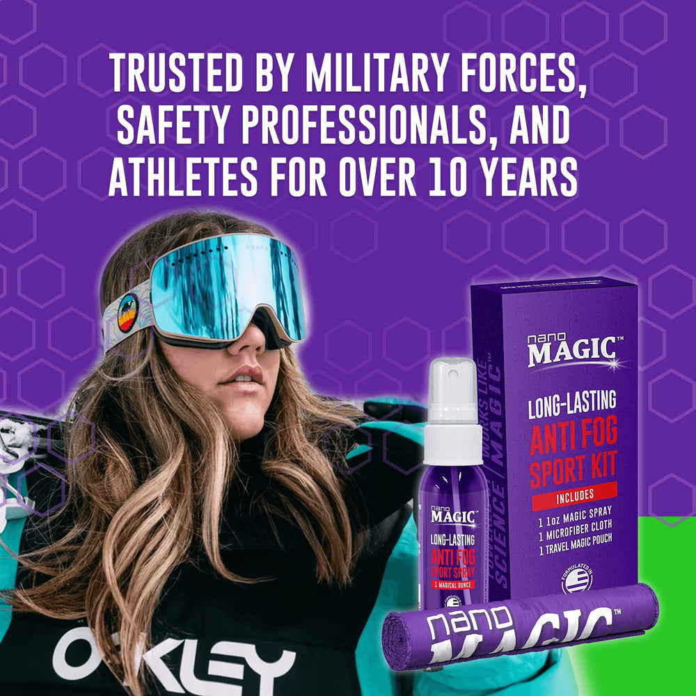 Box and packaging of Nano Magic anti-fog sport spray