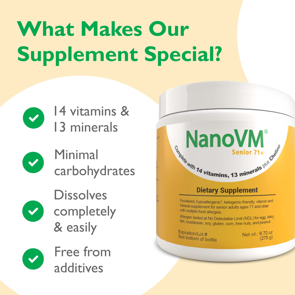 Mixing NanoVM Senior 71+ powder into food or drink