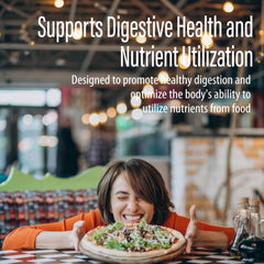 Illustration showing 10 digestive enzymes included in Nanowell Enzyme Premium S